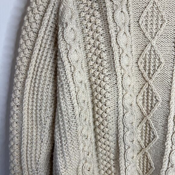 Vtg Connemara Knitwear Ireland Merino Wool Zip-up Cardigan Cable Knit M/L - Picture 3 of 9